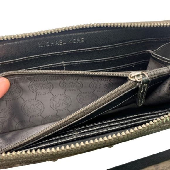 Michael Kors Bronze Signature Patent Leather Zip Around Wallet - Picture 6 of 8